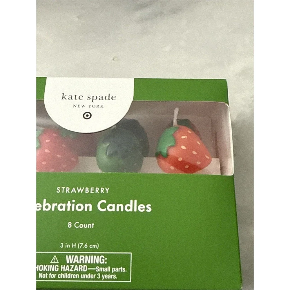 Target x Kate Spade 8pk strawberry celebration candles NWT
